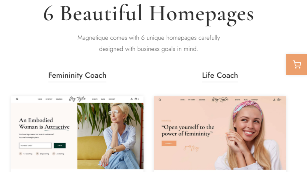 Magnetique wordpress theme for coaches