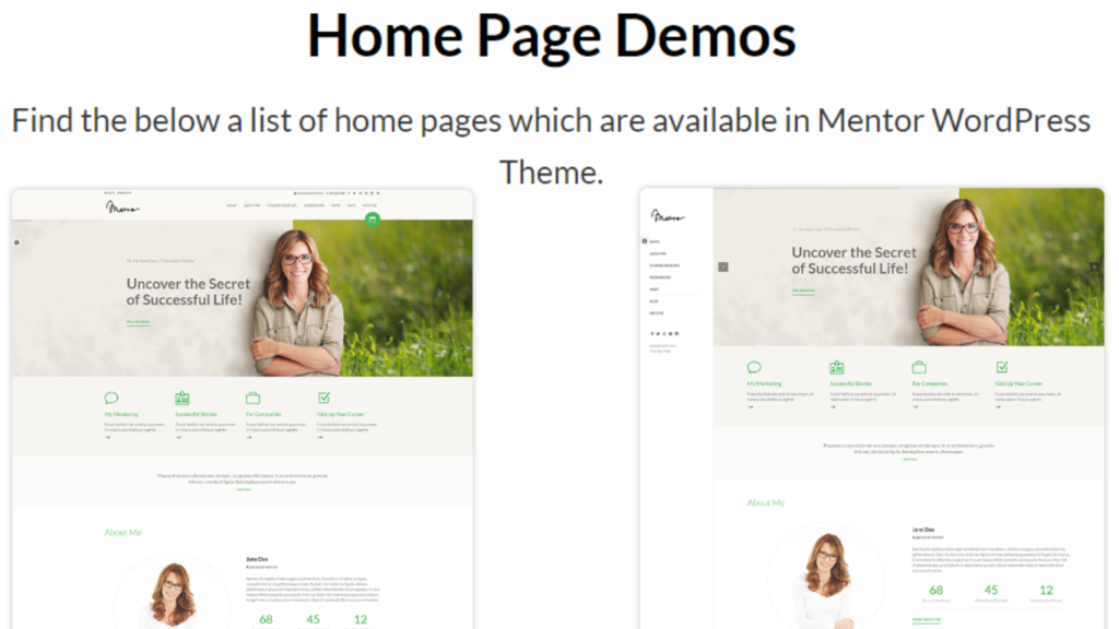 Mentor wordpress theme for coaches